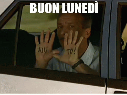 GIF buon lunedì -Aiuto