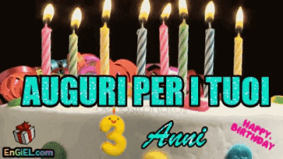 GIF buon compleanno 3 anni