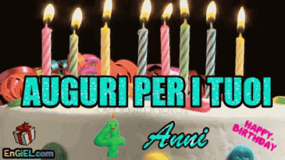 GIF buon compleanno 4 anni