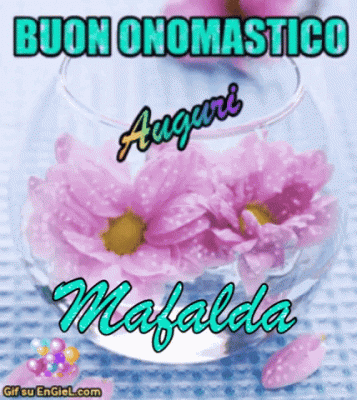 GIF buon onomastico Mafalda