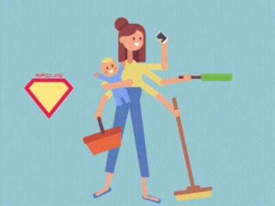 GIF Super mom