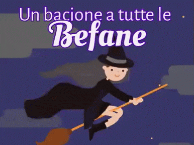 GIF un bacione a tutte la befana